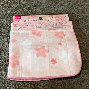 Sakura Cherry Blossom Gauze Handkerchief / Washcloth Pastel Pink Floral Kawaii